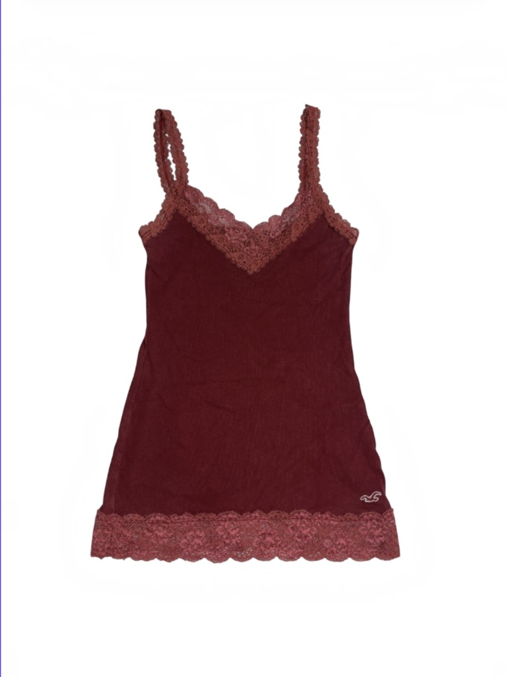 Vintage Hollister Cami Top Small Bella Swan Lace Trim Fitted Coquette Whimsigoth